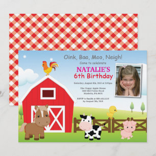 Fazenda Aniversário Convite País Festa de Barnya