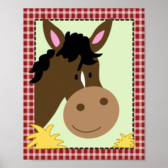 FAZENDA BABIES HORSE 8x10 BABY NURSERY IMPRESSÃO (Frente)