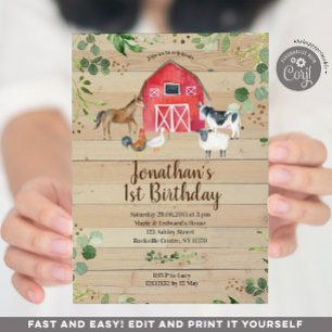 Fazenda Birthday Barnyard Convite de festas