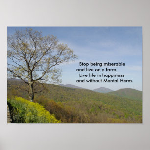 Fazenda da felicidade Virginia Mountain Poster