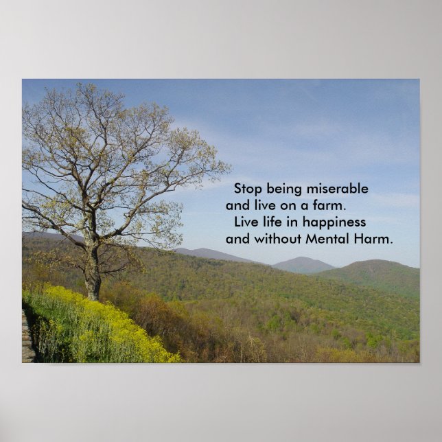 Fazenda da felicidade Virginia Mountain Poster (Frente)