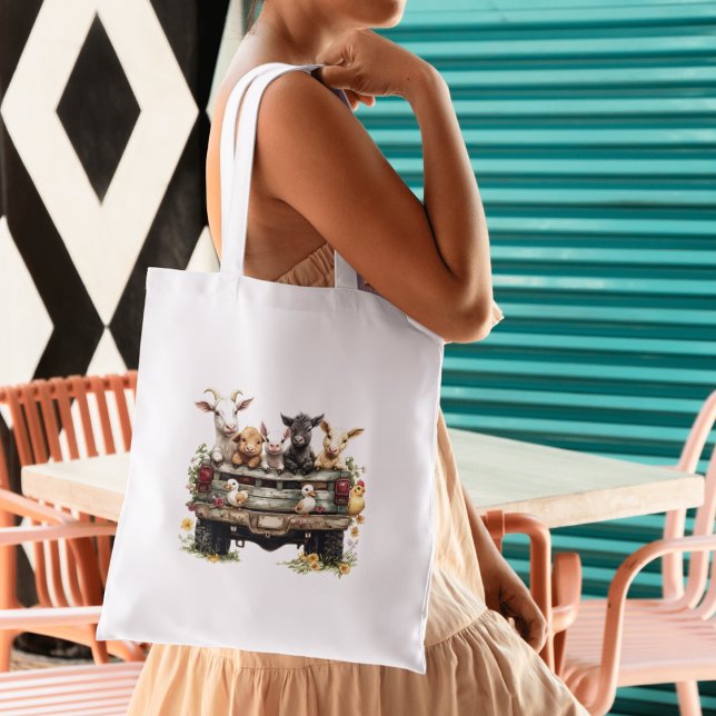 Fazenda de Animais Fofos na Bolsa Tote (Criador carregado)