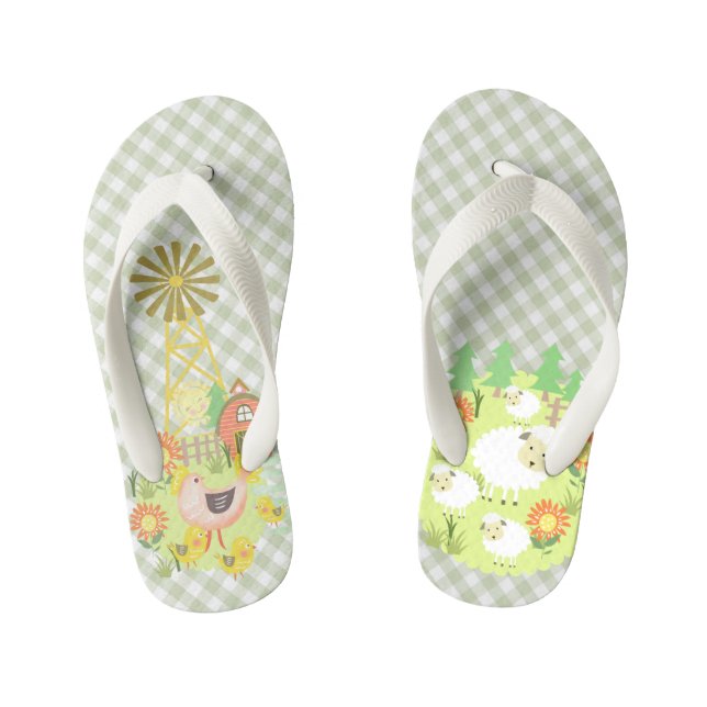 Fazenda de Buffalo. Chinelos de criança (Pé da cama)