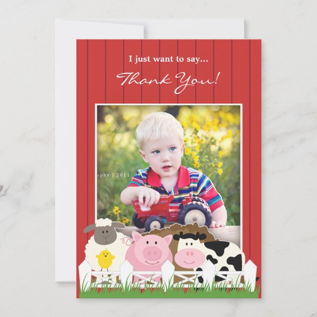 Fazenda de Fotos de Agradecimento Convite Flat (Frente)