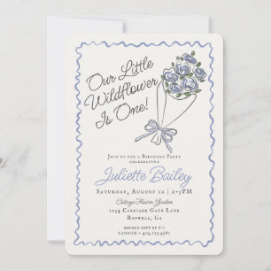 Fazenda de Mercado de Flor Azul FBirthday Convite