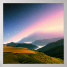 Fazenda na Poster de Montanhas