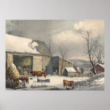 Fazenda no inverno - Poster de Arte Fina GH