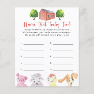 Fazenda - Nomeie esse jogo de chá de Comida bebê