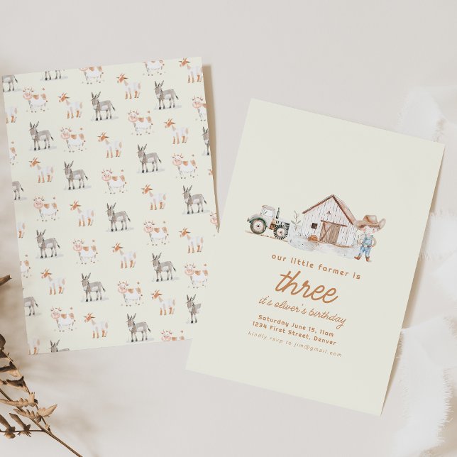 Fazenda Tema Festa de aniversário com Convite de A (Criador carregado)