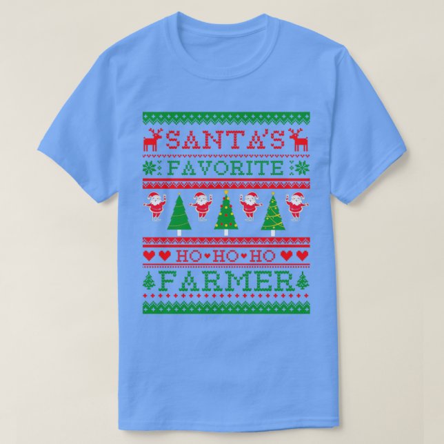 Fazendeiro Santas Favorito Suéter de Natal Feio 20 (Frente do Design)