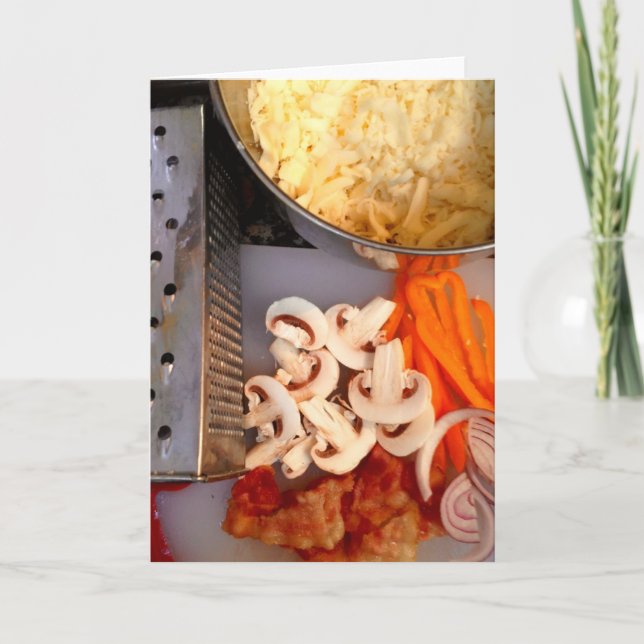 Fazendo a Pizza | Cartão comemorativo (Frente)