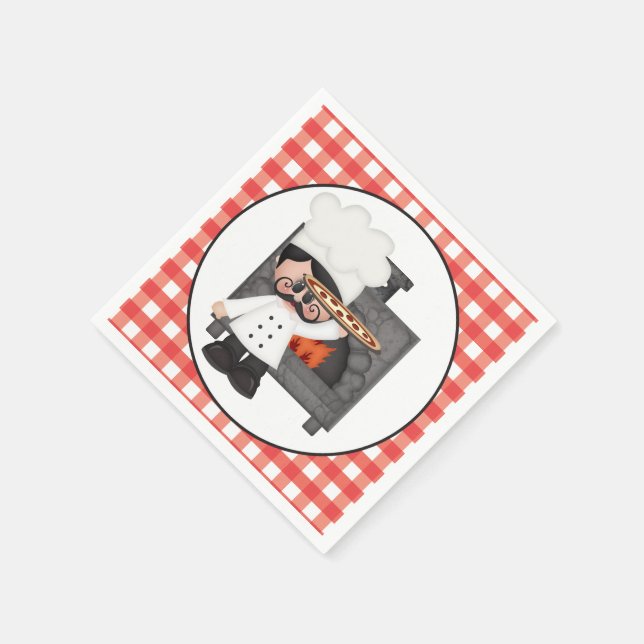 Fazendo pizza de guardanapos de papel para cozinhe (Canto)