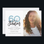 Fazer 60 - convite para o aniversário de fotos<br><div class="desc">Fazer 60,  60 e fabuloso convite de aniversário de fotos. Texto moderno do script na design de tipografia de tendência. Parte de uma coleção. As cores podem ser personalizadas.</div>