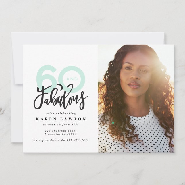 Fazer 60 - convite para o aniversário de fotos (Frente)