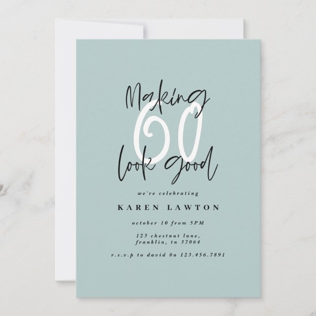 Fazer 60 parece um bom convite de aniversário colo (Frente)