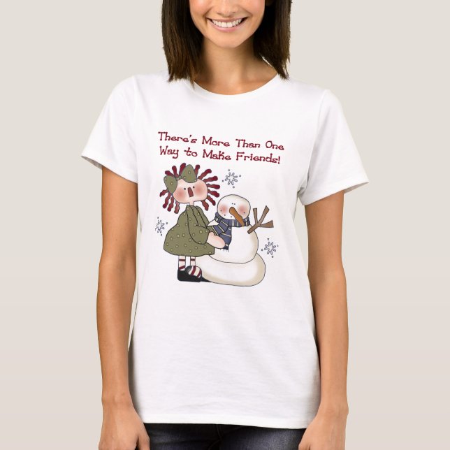 Fazer Amigos Snowman T-shirts e presentes (Frente)