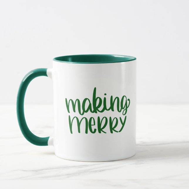 Fazer Feliz de caneca de Natal Verde (Esquerda)