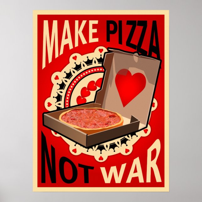 FAZER PIZZA NÃO POSTER DE GUERRA (Frente)