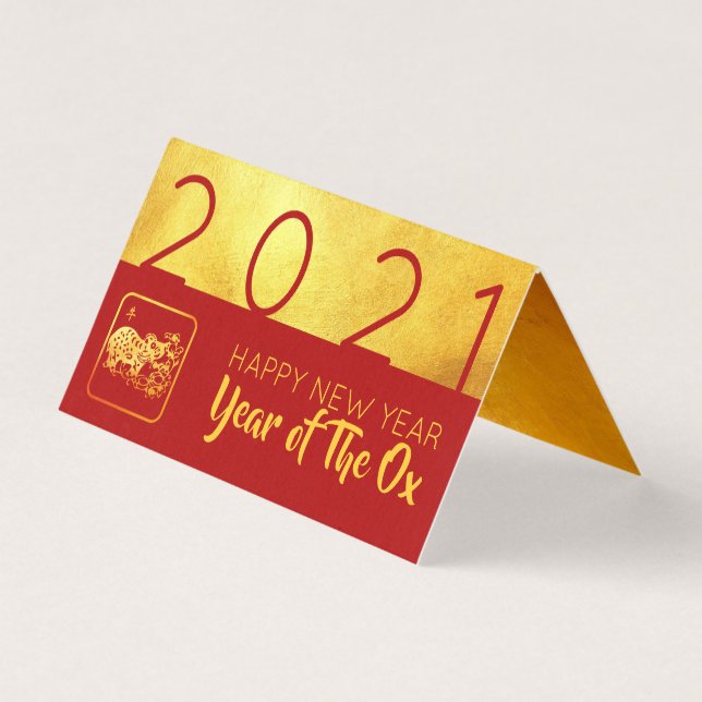FC de 2021 com corte de papel em Ox chinês Dourado (Frente)