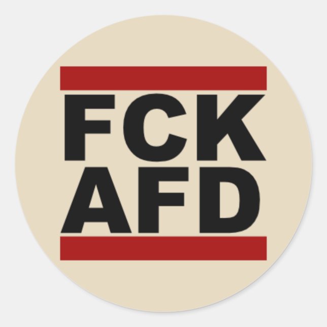 “Fck AfD”, autocolante redondo (Frente)