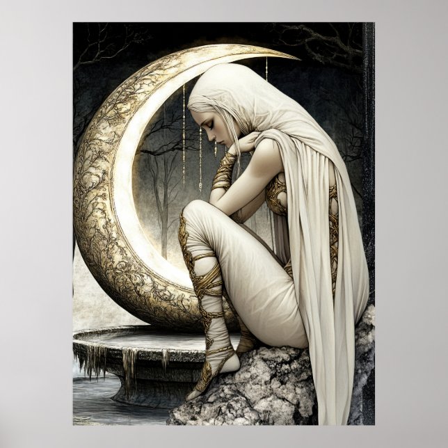 FD2 29 Enchanted Crescent Moon Goddess Poster (Frente)