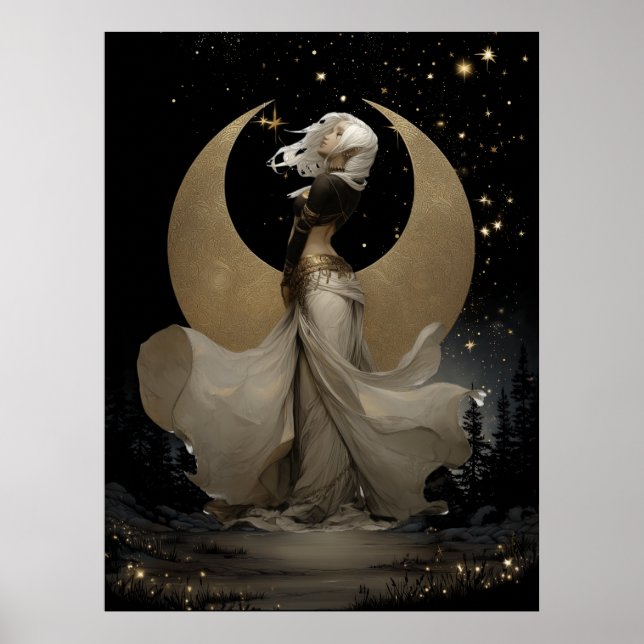 FD2 Enchanted 12 Crescent Moon Goddess Poster (Frente)