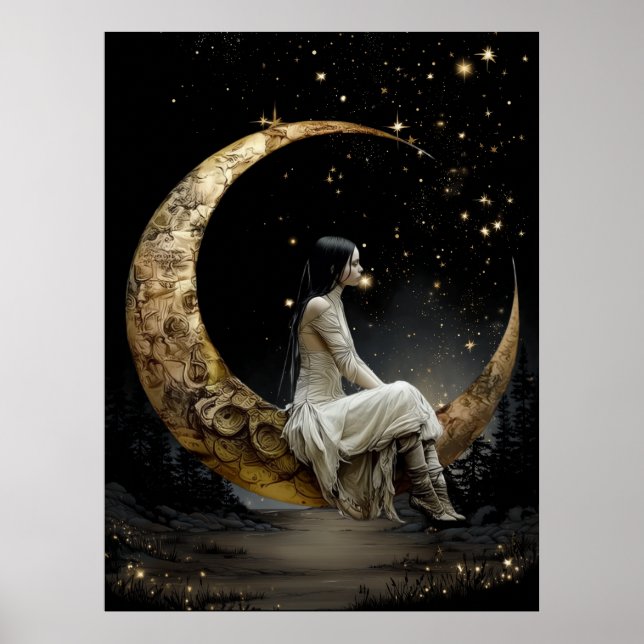 FD2 Enchanted 2 Crescent Moon Goddess Poster (Frente)