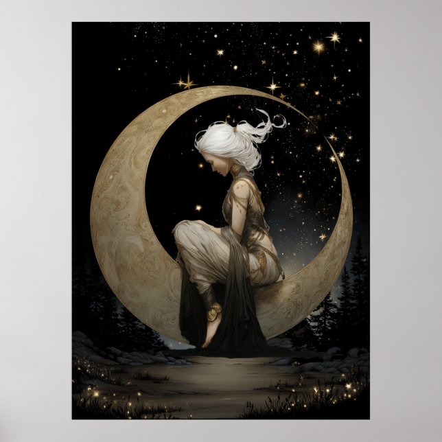 FD2 Enchanted 6 Crescent Moon Goddess Poster (Frente)