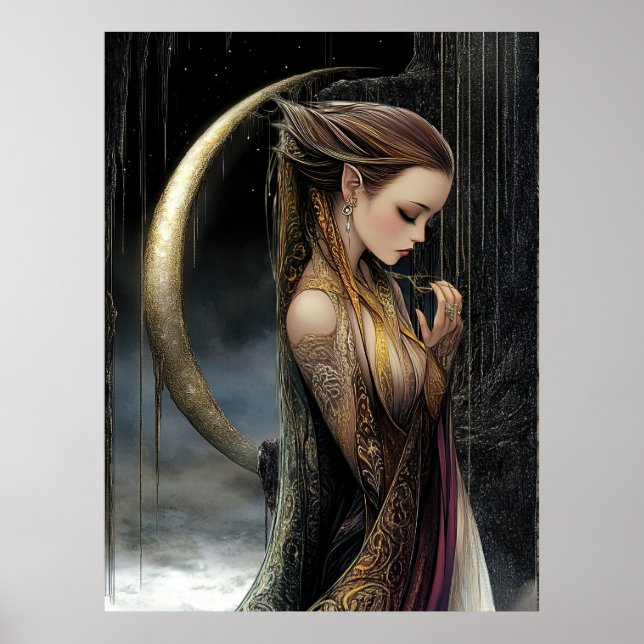 FD2 Enchanted Crescent Moon Goddess 11 Poster (Frente)