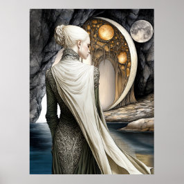 FD2 Enchanted Crescent Moon Goddess 12 Poster