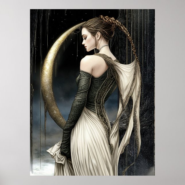 FD2 Enchanted Crescent Moon Goddess 13 Poster (Frente)