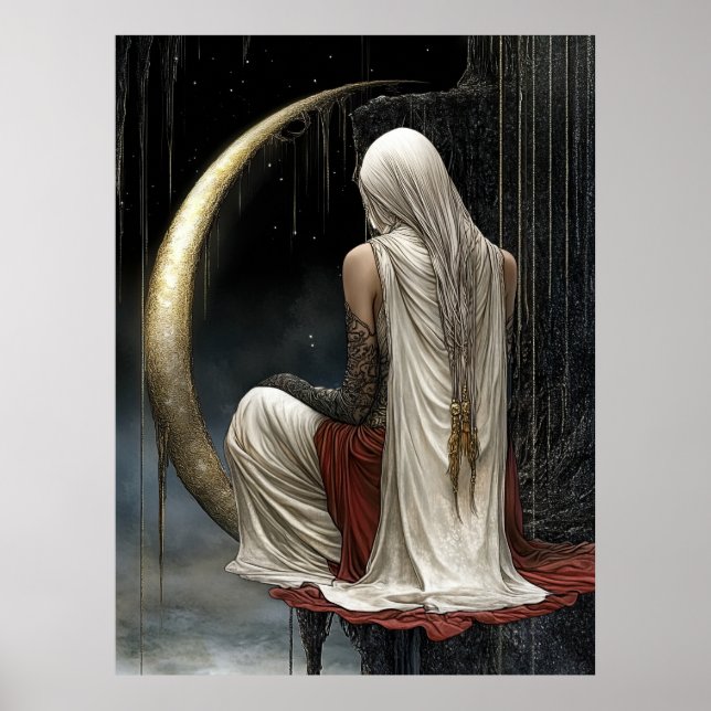 FD2 Enchanted Crescent Moon Goddess  16  Poster (Frente)