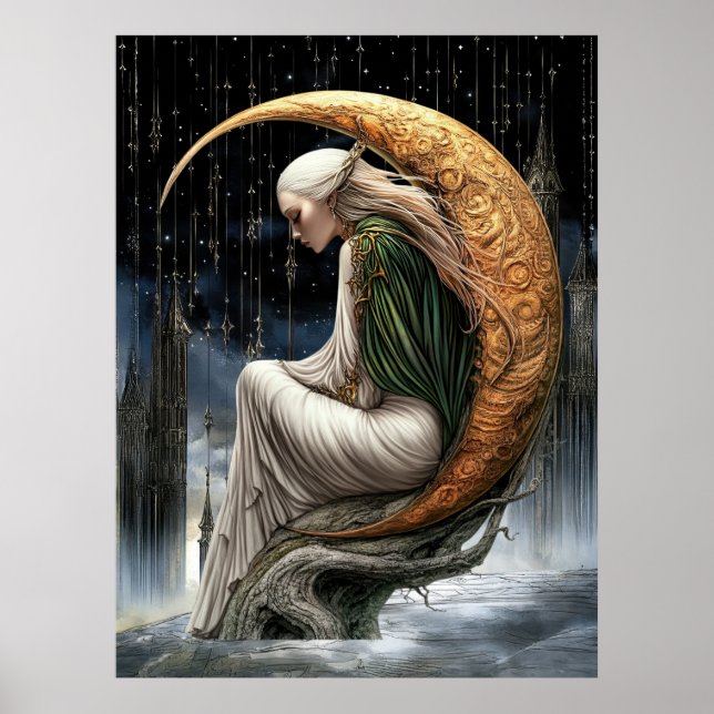 FD2 Enchanted Crescent Moon Goddess  24 Poster (Frente)