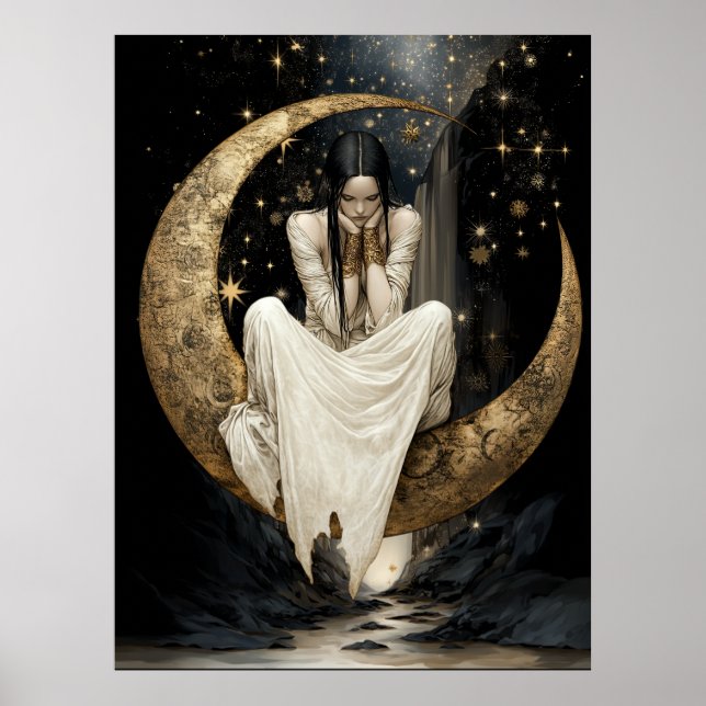 FD2 Enchanted Crescent Moon Goddess  25  Poster (Frente)