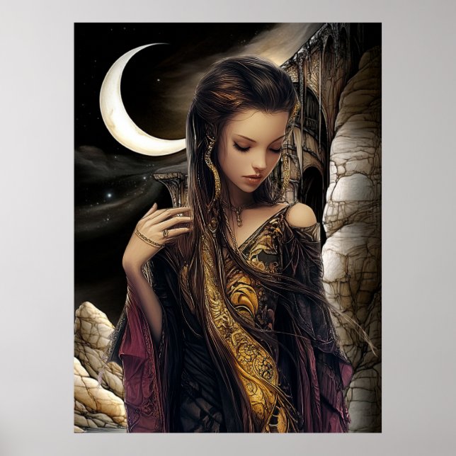FD2 Enchanted Crescent Moon Goddess 2 Poster (Frente)