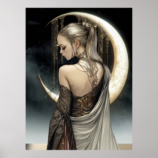 FD2 Enchanted Crescent Moon Goddess 6 Poster (Frente)