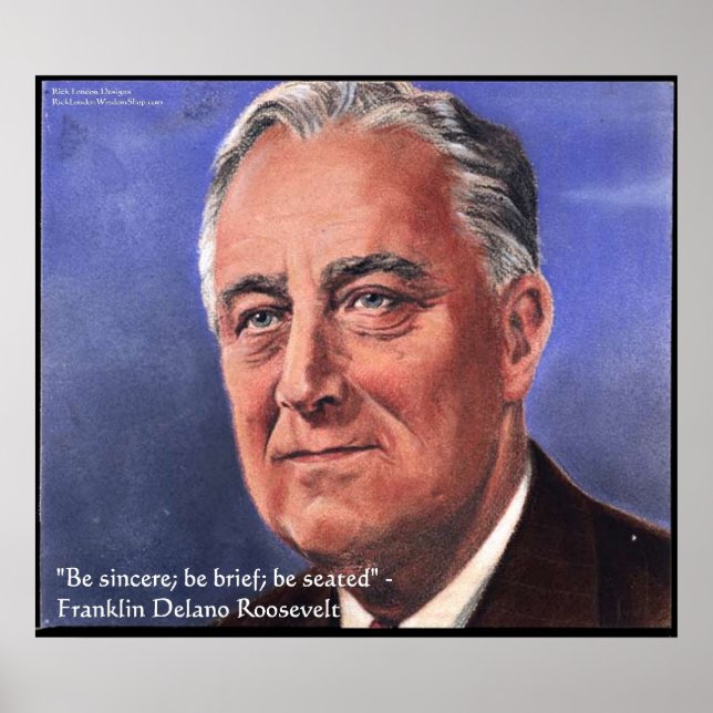 FDR (Roosevelt) "Seja breve" Posters de citação sa (Frente)