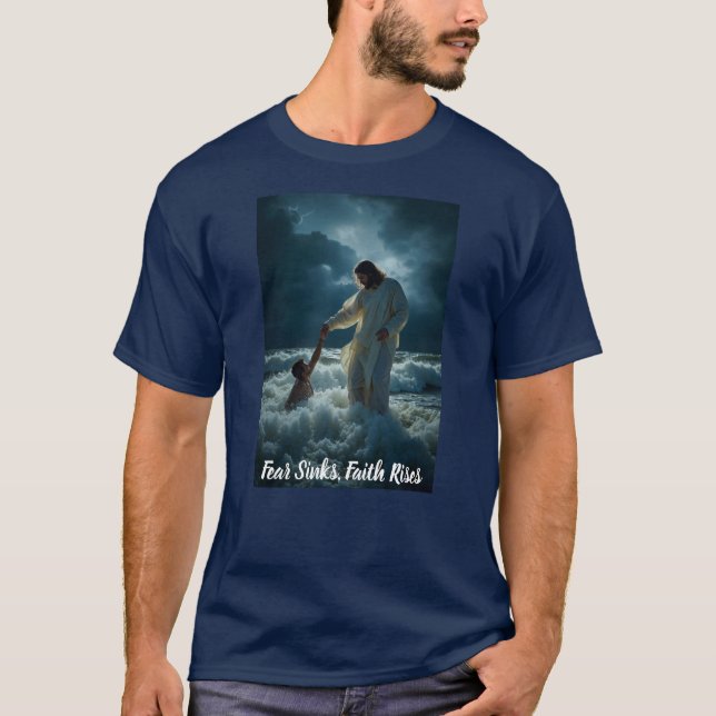 "Fé Acima do Medo" Camiseta Cristã. (Frente)
