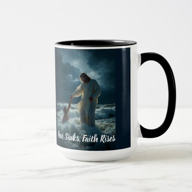 "Fé acima do Medo" - Caneca (Direita)