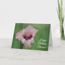 Fé de Arte Flor Rosa Beneficia Cartão de Aniversár