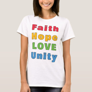 Fé Esperança Amor Unidade Camiseta