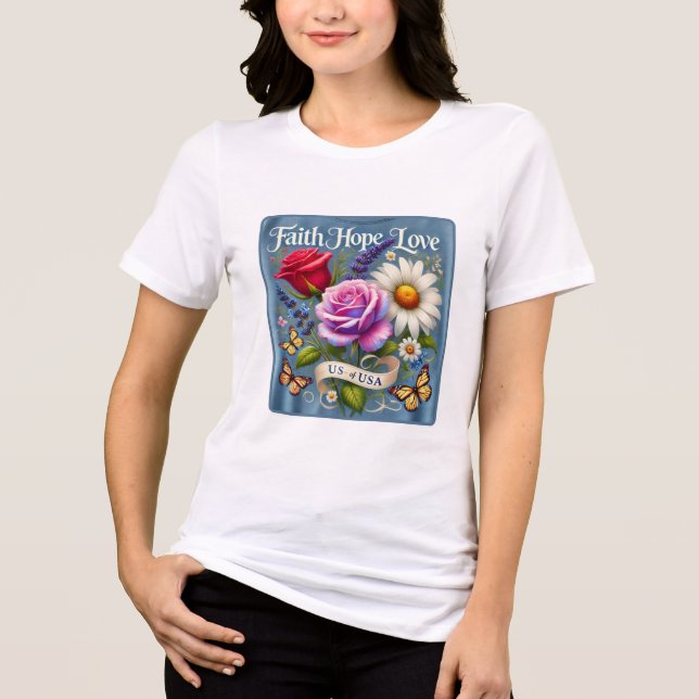 Fé, Esperança e amor - Camiseta de Graça Sangrenta (Frente)
