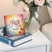 Fé Mateus 17:20 Placa de Mesa Inspiradora