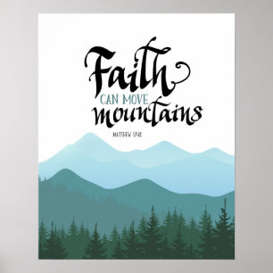 Fé pode mover montanhas murais Poster de arte