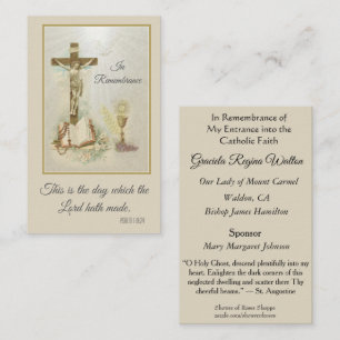 Fé santamente RCIA da profissão dos cartões da