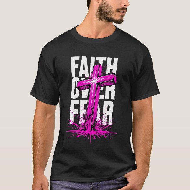 Fé Sobre Medo Próximo à Camisa Gráfica Cruzada (Frente)