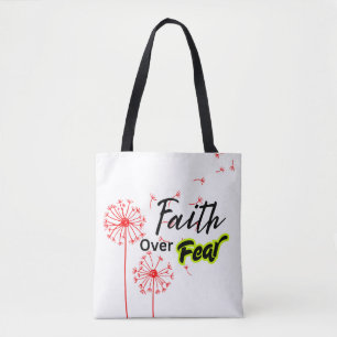 Fé Sobre o Medo Bíblia Verse Tote Bag - Christian