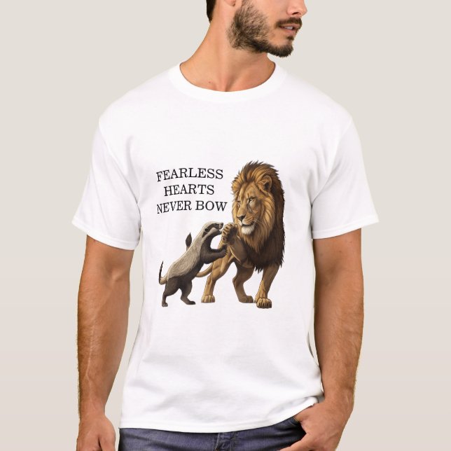 Fearless Lion T-Shirt – Bold Spirit, Brave Heart (Frente)