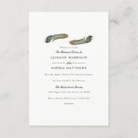 Feather Duo | Convite de casamento de aquarelas