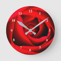 Febre de rosa vermelha: relógio de parede acrílico